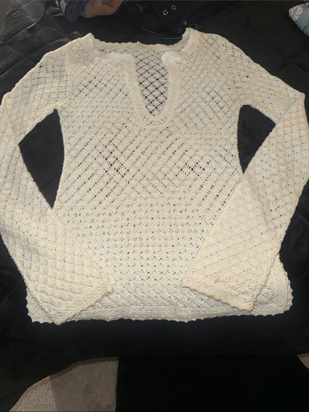 Banana Republic Cream Crochet Knit Top